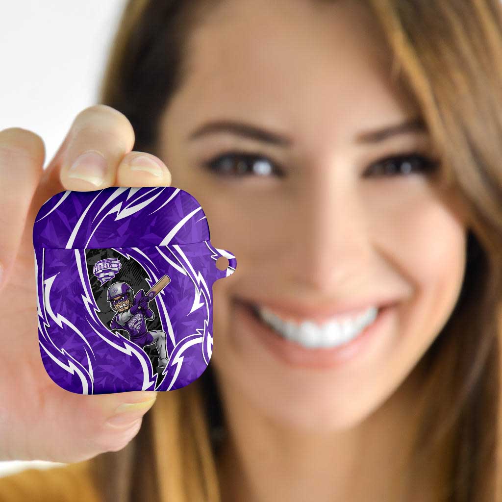 Hobart Hurricanes AirPods Case Flaming Lightning Storm Geometric Sports Mascot Art