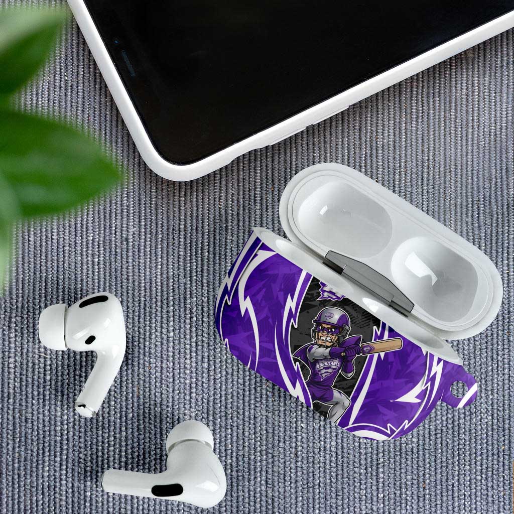 Hobart Hurricanes AirPods Case Flaming Lightning Storm Geometric Sports Mascot Art