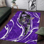 Hobart Hurricanes Area Rug Flaming Lightning Storm Geometric Sports Mascot Art