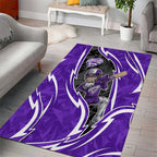 Hobart Hurricanes Area Rug Flaming Lightning Storm Geometric Sports Mascot Art