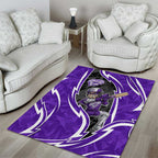 Hobart Hurricanes Area Rug Flaming Lightning Storm Geometric Sports Mascot Art