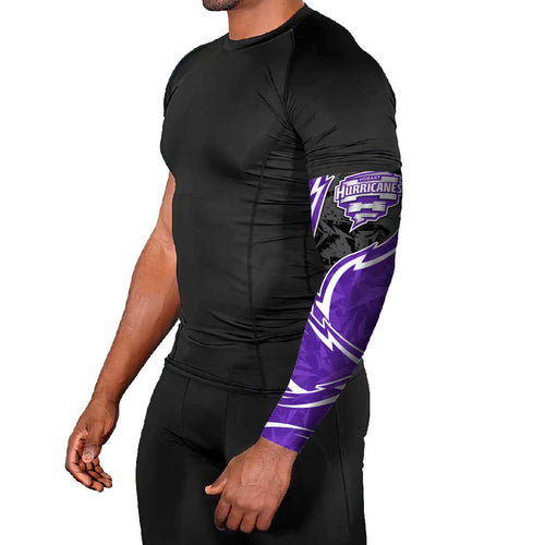 Hobart Hurricanes Arm Sleeves Flaming Lightning Storm Geometric Sports Mascot Art