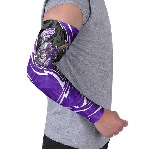 Hobart Hurricanes Arm Sleeves Flaming Lightning Storm Geometric Sports Mascot Art