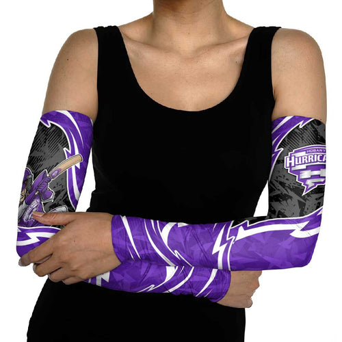 Hobart Hurricanes Arm Sleeves Flaming Lightning Storm Geometric Sports Mascot Art