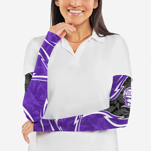 Hobart Hurricanes Arm Sleeves Flaming Lightning Storm Geometric Sports Mascot Art