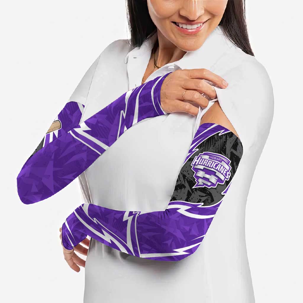 Hobart Hurricanes Arm Sleeves Flaming Lightning Storm Geometric Sports Mascot Art