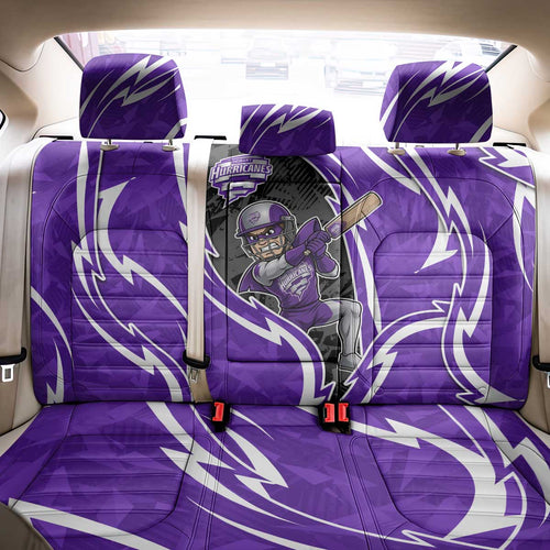 Hobart Hurricanes Back Car Seat Cover Flaming Lightning Storm Geometric Sports Mascot Art