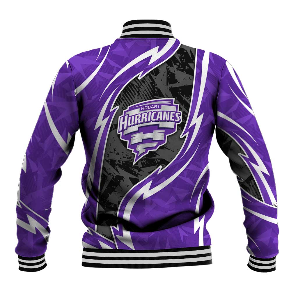 Hobart Hurricanes Baseball Jacket Flaming Lightning Storm Geometric Sports Mascot Art