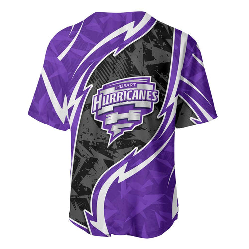 Hobart Hurricanes Baseball Jersey Flaming Lightning Storm Geometric Sports Mascot Art