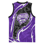 Hobart Hurricanes Basketball Jersey Flaming Lightning Storm Geometric Sports Mascot Art