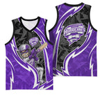 Hobart Hurricanes Basketball Jersey Flaming Lightning Storm Geometric Sports Mascot Art