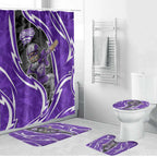 Hobart Hurricanes Bathroom Set Flaming Lightning Storm Geometric Sports Mascot Art