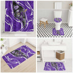 Hobart Hurricanes Bathroom Set Flaming Lightning Storm Geometric Sports Mascot Art