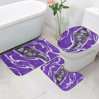 Hobart Hurricanes Bathroom Set Flaming Lightning Storm Geometric Sports Mascot Art