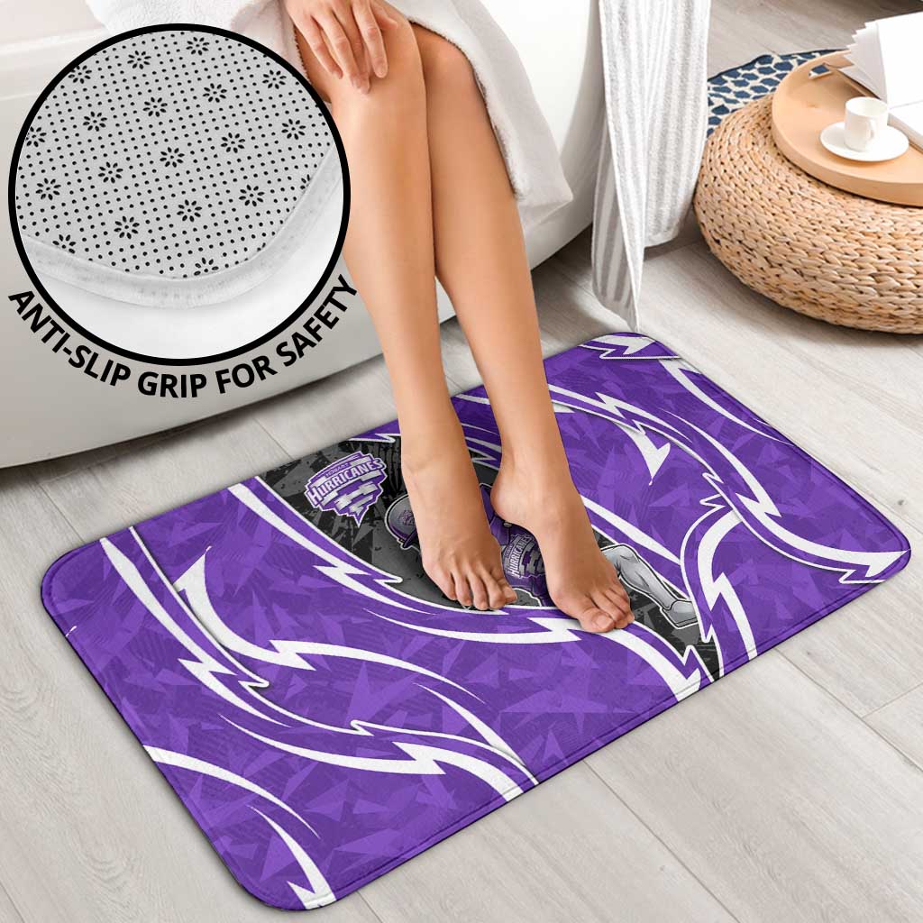 Hobart Hurricanes Bathroom Set Flaming Lightning Storm Geometric Sports Mascot Art