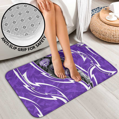 Hobart Hurricanes Bathroom Set Flaming Lightning Storm Geometric Sports Mascot Art