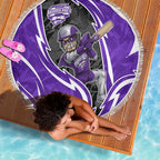 Hobart Hurricanes Beach Blanket Flaming Lightning Storm Geometric Sports Mascot Art