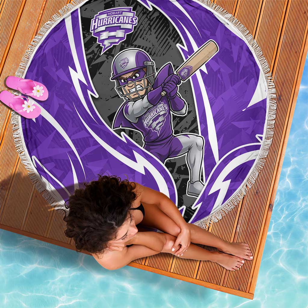 Hobart Hurricanes Beach Blanket Flaming Lightning Storm Geometric Sports Mascot Art