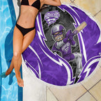 Hobart Hurricanes Beach Blanket Flaming Lightning Storm Geometric Sports Mascot Art