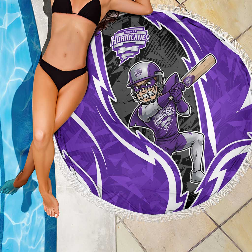 Hobart Hurricanes Beach Blanket Flaming Lightning Storm Geometric Sports Mascot Art
