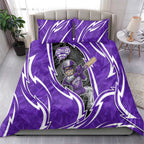 Hobart Hurricanes Bedding Set Flaming Lightning Storm Geometric Sports Mascot Art