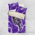 Hobart Hurricanes Bedding Set Flaming Lightning Storm Geometric Sports Mascot Art