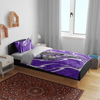 Hobart Hurricanes Bedding Set Flaming Lightning Storm Geometric Sports Mascot Art