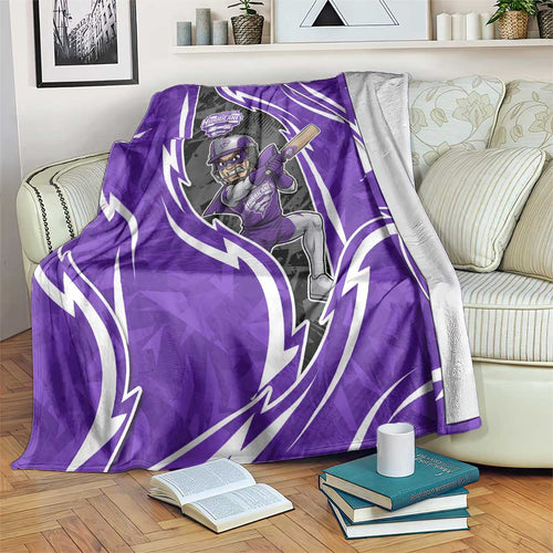 Hobart Hurricanes Blanket Flaming Lightning Storm Geometric Sports Mascot Art