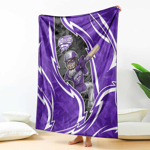 Hobart Hurricanes Blanket Flaming Lightning Storm Geometric Sports Mascot Art