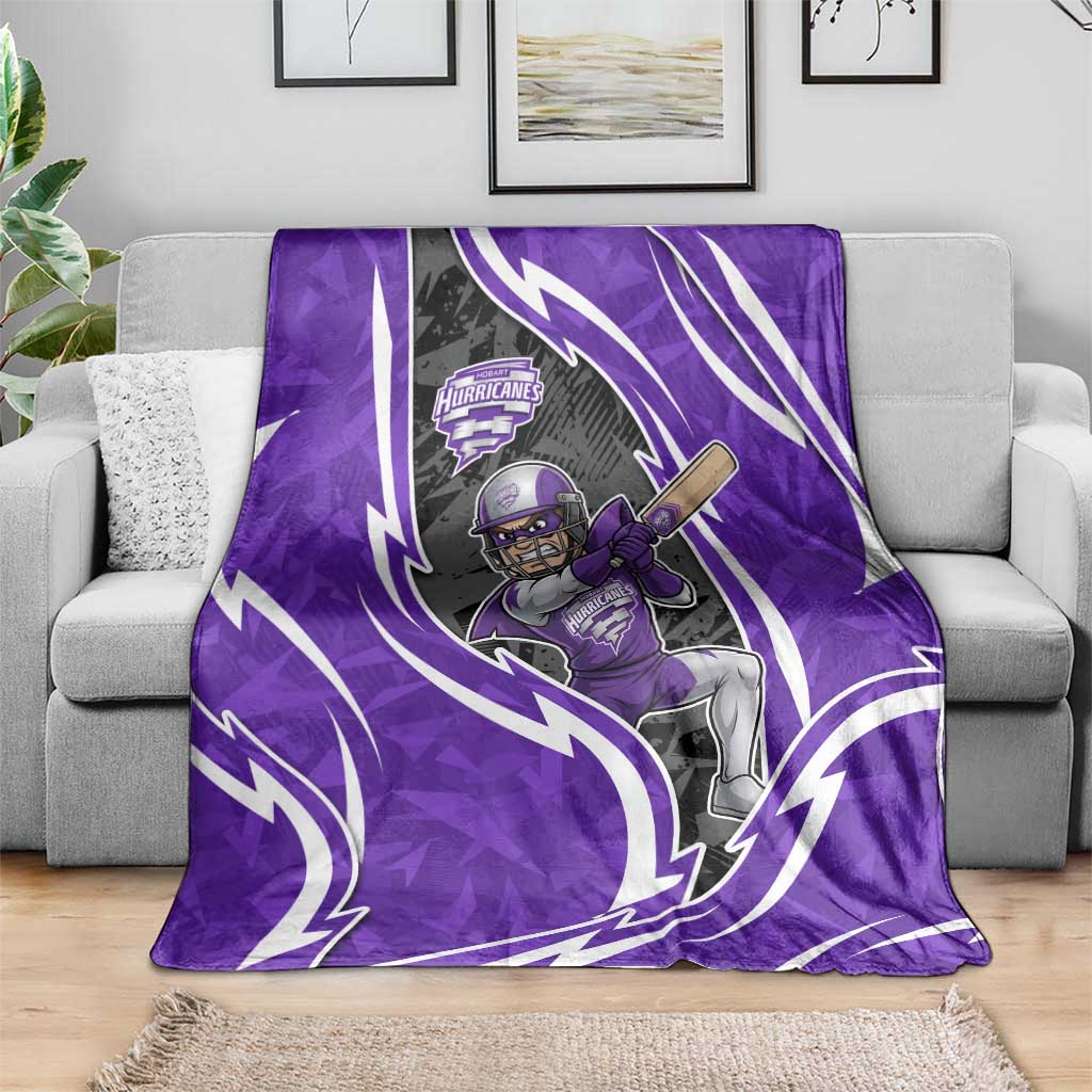 Hobart Hurricanes Blanket Flaming Lightning Storm Geometric Sports Mascot Art