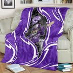 Hobart Hurricanes Blanket Flaming Lightning Storm Geometric Sports Mascot Art
