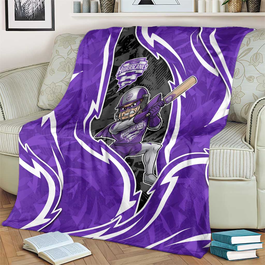 Hobart Hurricanes Blanket Flaming Lightning Storm Geometric Sports Mascot Art
