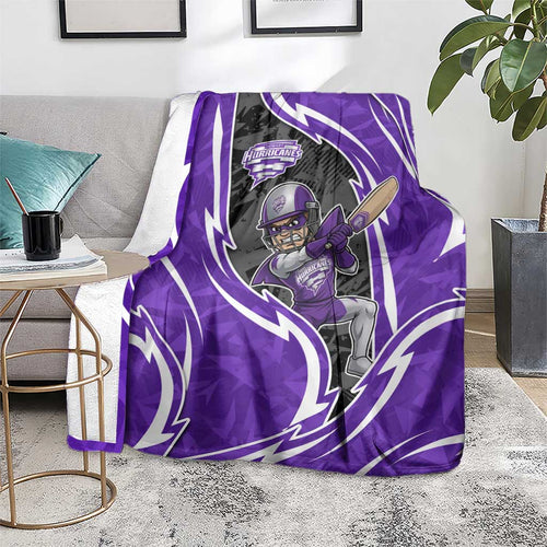 Hobart Hurricanes Blanket Flaming Lightning Storm Geometric Sports Mascot Art