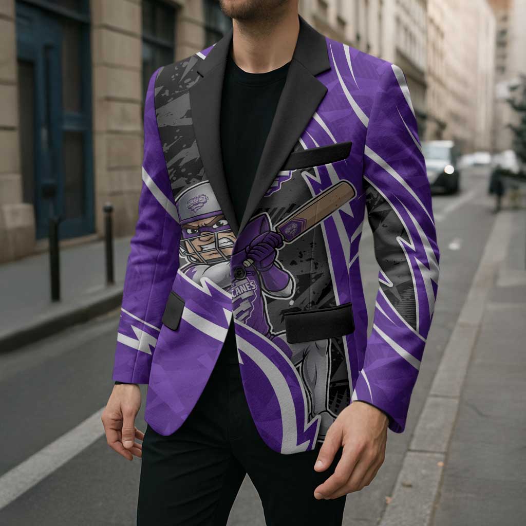 Hobart Hurricanes Blazer Flaming Lightning Storm Geometric Sports Mascot Art