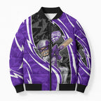 Hobart Hurricanes Bomber Puffer Jacket Flaming Lightning Storm Geometric Sports Mascot Art