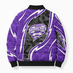 Hobart Hurricanes Bomber Puffer Jacket Flaming Lightning Storm Geometric Sports Mascot Art