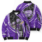 Hobart Hurricanes Bomber Puffer Jacket Flaming Lightning Storm Geometric Sports Mascot Art