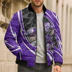 Hobart Hurricanes Bomber Puffer Jacket Flaming Lightning Storm Geometric Sports Mascot Art