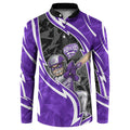 Hobart Hurricanes Button Sweatshirt Flaming Lightning Storm Geometric Sports Mascot Art