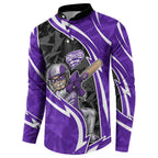 Hobart Hurricanes Button Sweatshirt Flaming Lightning Storm Geometric Sports Mascot Art