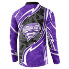 Hobart Hurricanes Button Sweatshirt Flaming Lightning Storm Geometric Sports Mascot Art