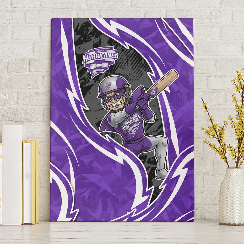 Hobart Hurricanes Canvas Wall Art Flaming Lightning Storm Geometric Sports Mascot Art