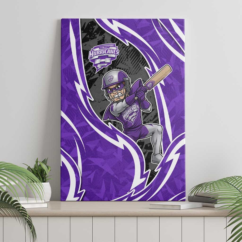 Hobart Hurricanes Canvas Wall Art Flaming Lightning Storm Geometric Sports Mascot Art