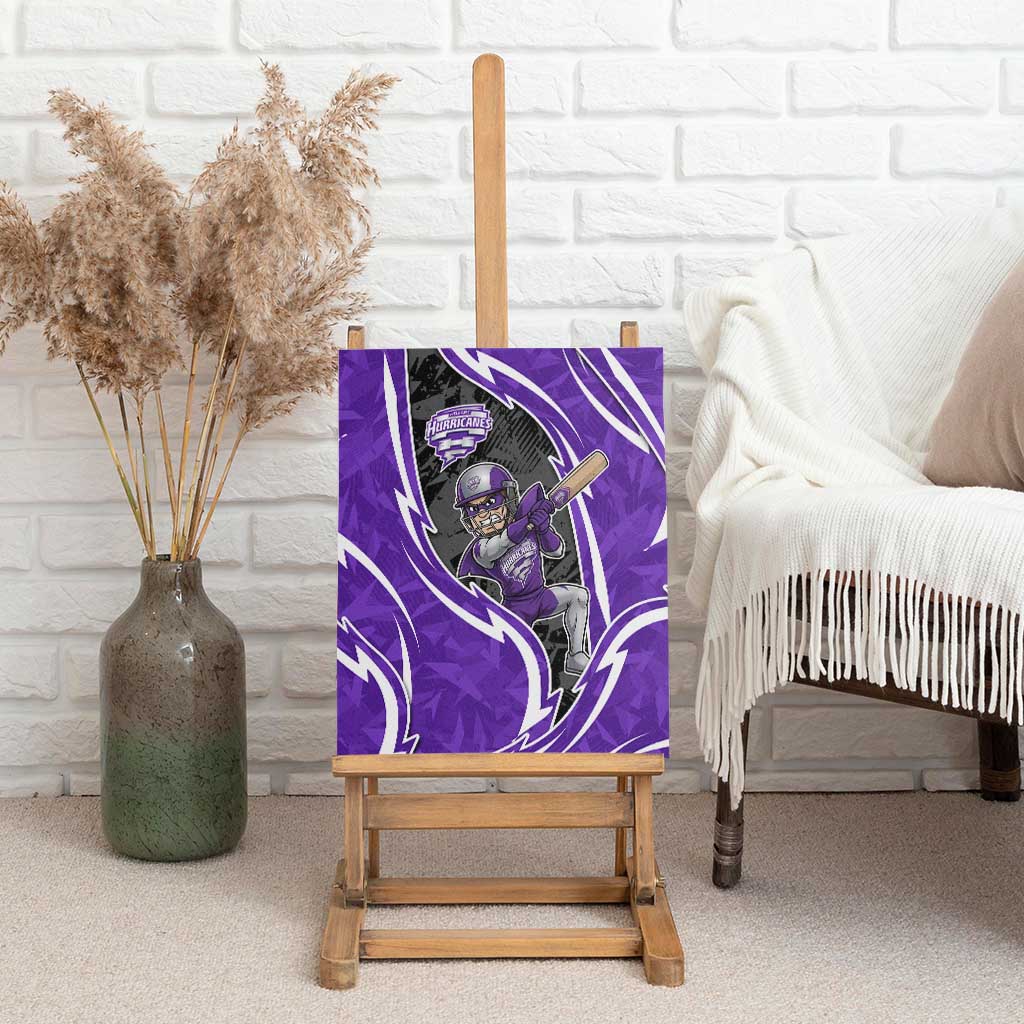 Hobart Hurricanes Canvas Wall Art Flaming Lightning Storm Geometric Sports Mascot Art