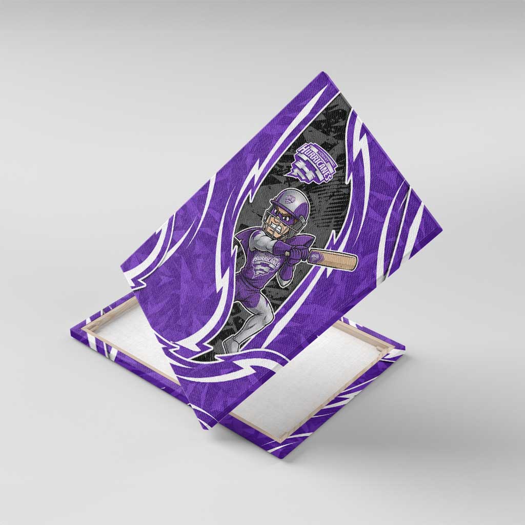 Hobart Hurricanes Canvas Wall Art Flaming Lightning Storm Geometric Sports Mascot Art