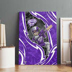 Hobart Hurricanes Canvas Wall Art Flaming Lightning Storm Geometric Sports Mascot Art