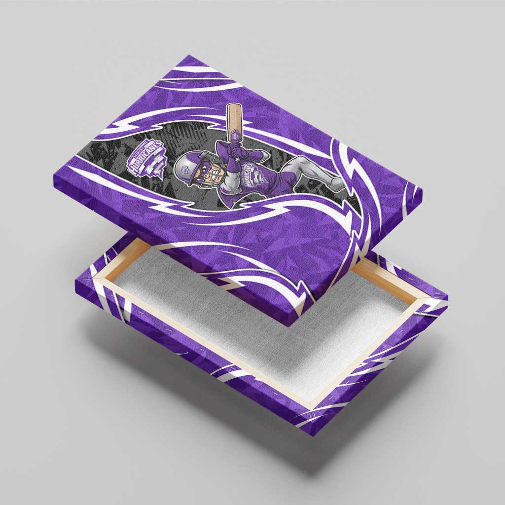 Hobart Hurricanes Canvas Wall Art Flaming Lightning Storm Geometric Sports Mascot Art