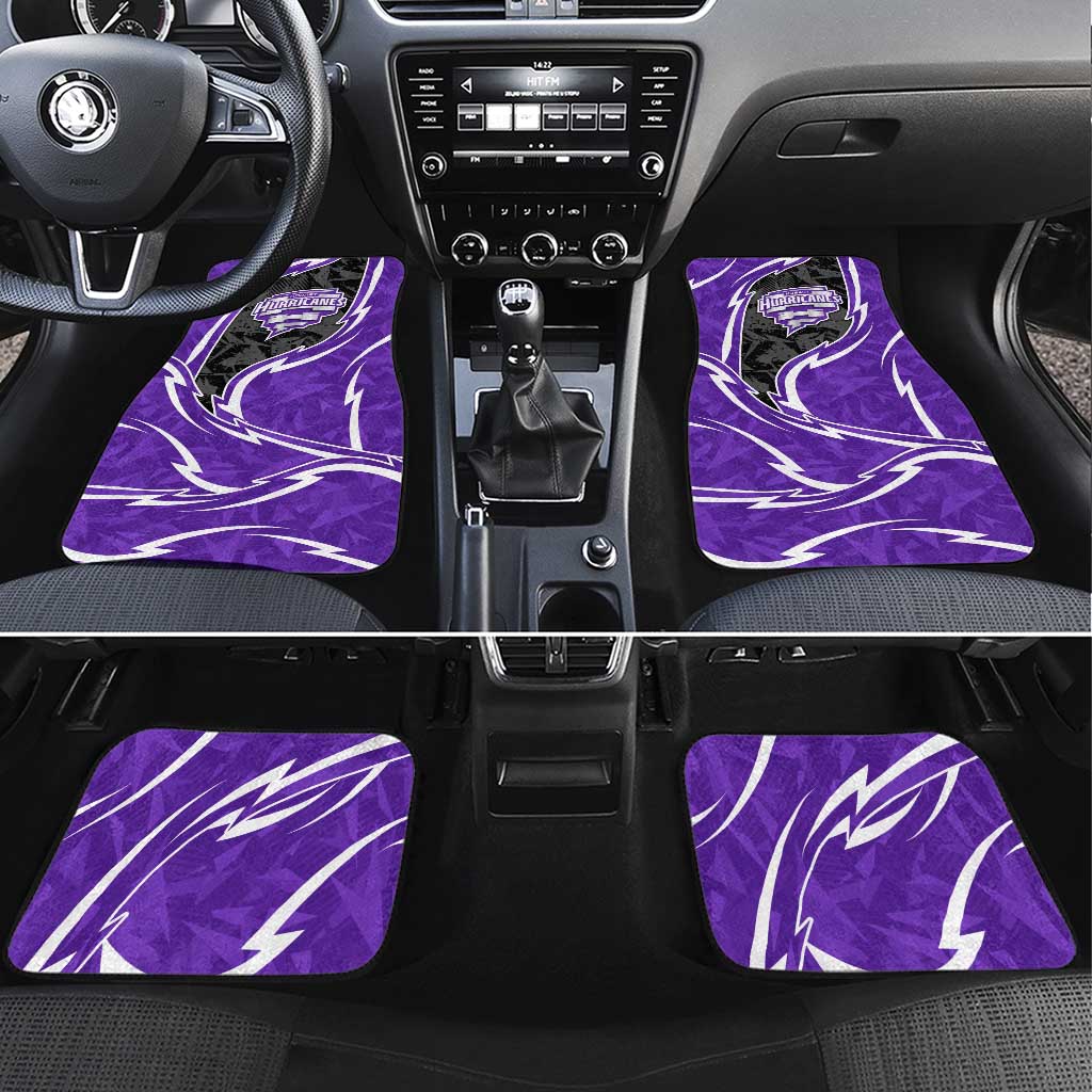 Hobart Hurricanes Car Mats Flaming Lightning Storm Geometric Sports Mascot Art