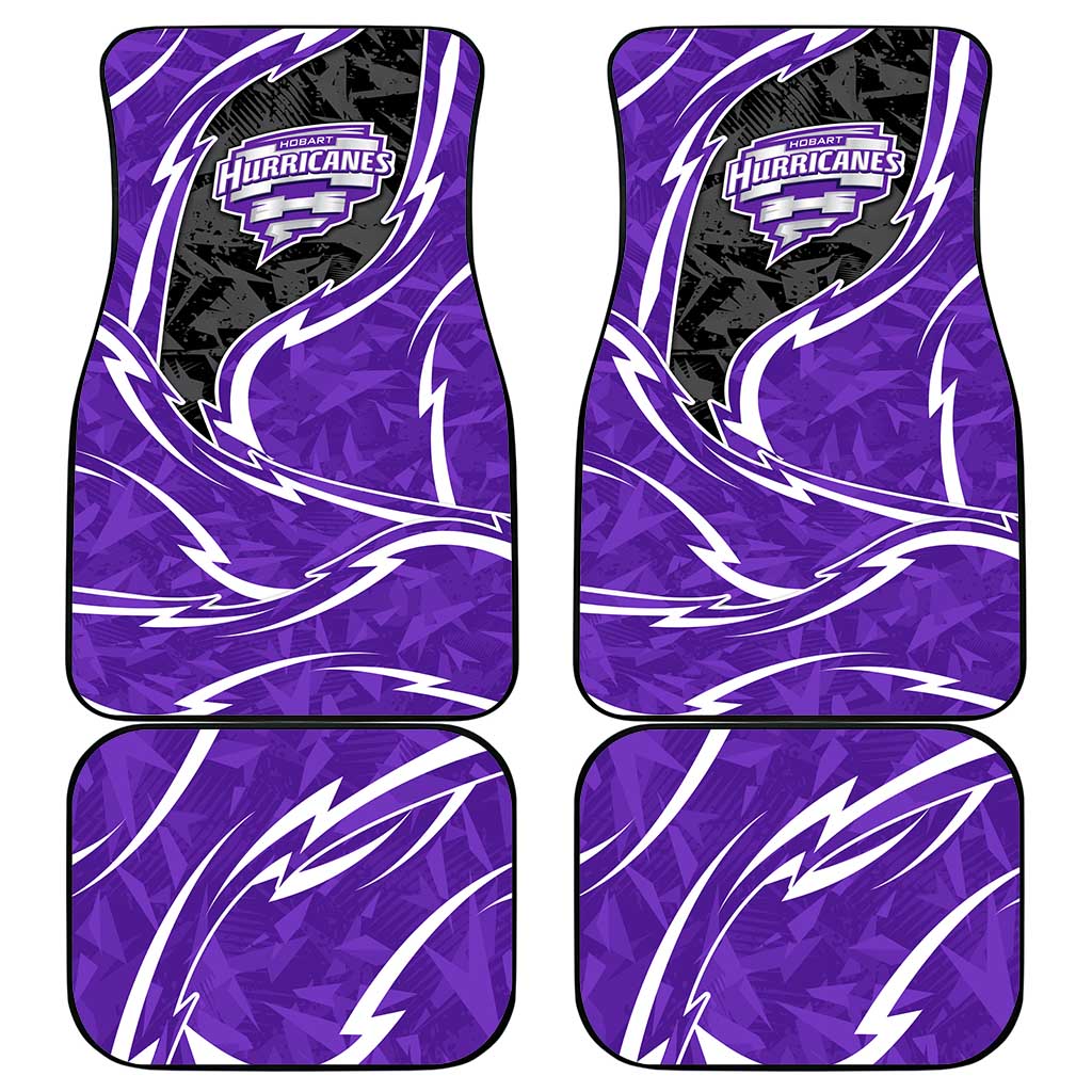 Hobart Hurricanes Car Mats Flaming Lightning Storm Geometric Sports Mascot Art