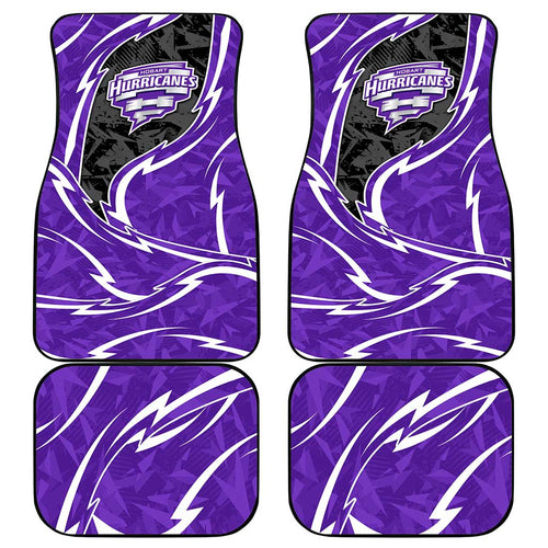 Hobart Hurricanes Car Mats Flaming Lightning Storm Geometric Sports Mascot Art